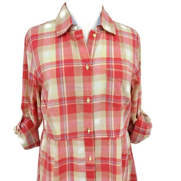 New Isabella Sinclair Plaid Shirt Dress Small - Picture 2 of 6